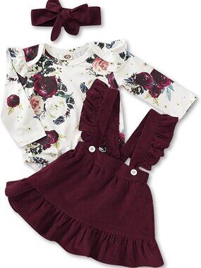 Adorable Newborn Baby Girl Ruffle Romper & Skirt Set | Toddler Outfit Dress
